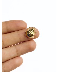 Pirinç Zirkon Taşlı Uğurböceği Kolye Bileklik Ucu Charm 1 Adet