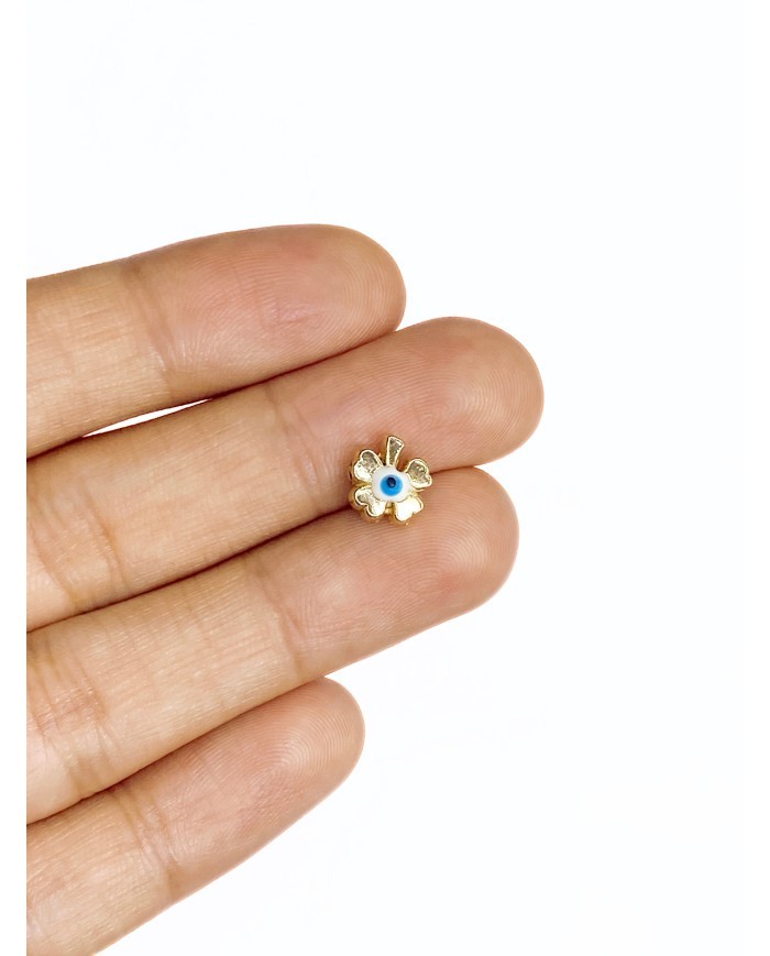 Pirinç Zirkon Mineli Yonca Kolye Bileklik Ucu Charm 1 Adet