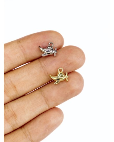 Pirinç Zirkon Mineli Helikopter Kolye Bileklik Ucu Charm Gümüş 1 Adet
