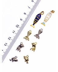 Pirinç Zirkon Mineli Balık Kuyruğu Kolye Bileklik Ucu Charm Gümüş 1 Adet