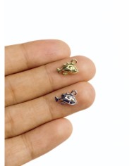 Pirinç Zirkon Mineli Balık Kolye Bileklik Ucu Charm Gümüş 1 Adet