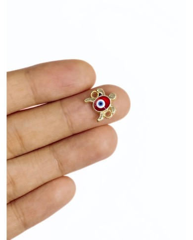 Pirinç Zirkon Mineli Kaplumbağa Bileklik Ucu Charm Yeşil 1 Adet