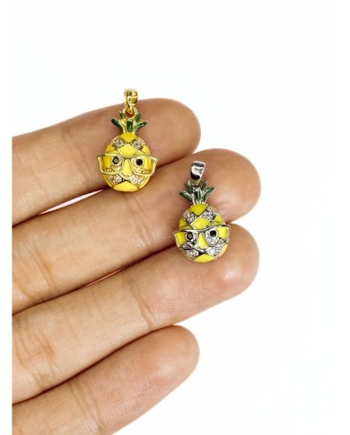 Pirinç Zirkon Taşlı Kolye Ananas Bileklik Ucu Charm Altın 1 Adet