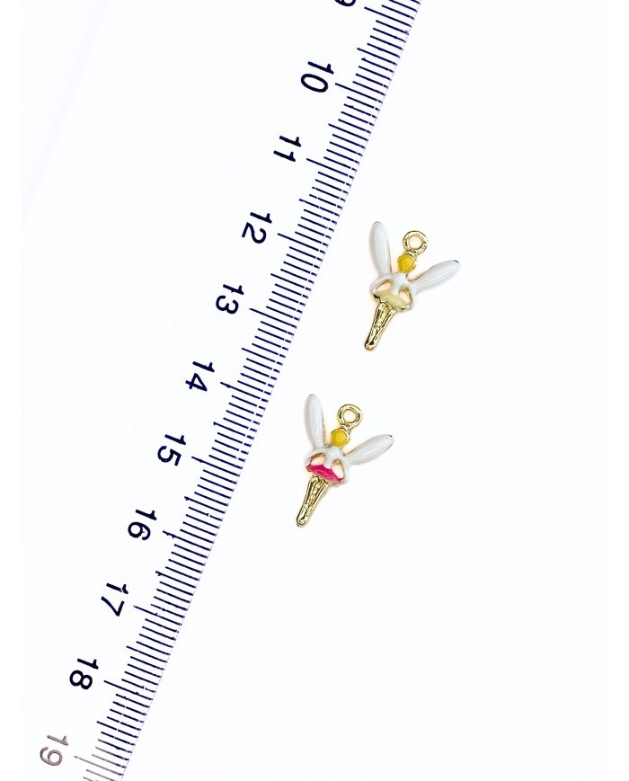 Pirinç Zirkon Mineli Balerin Kolye Bileklik Ucu Charm Pembe 1 Adet