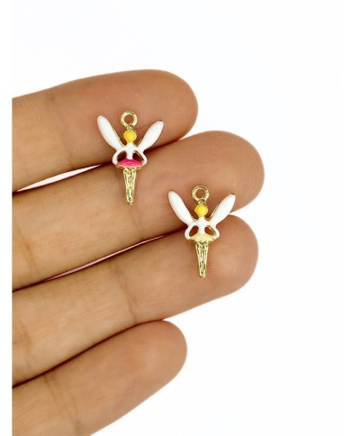 Pirinç Zirkon Mineli Balerin Kolye Bileklik Ucu Charm Sarı 1 Adet