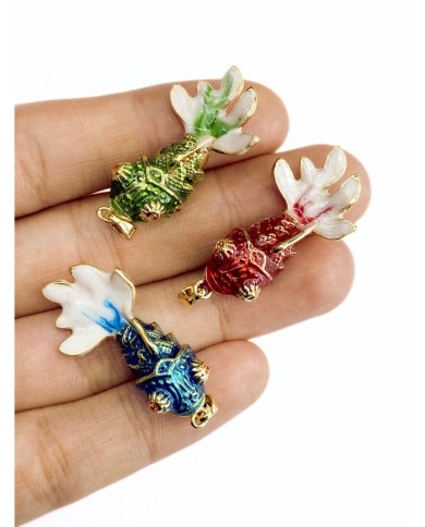 Pirinç Zirkon Mineli Balık Kolye Bileklik Ucu Charm Kırmızı 1 Adet