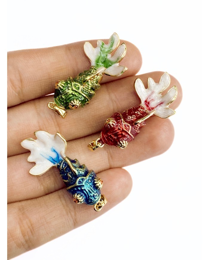 Pirinç Zirkon Mineli Balık Kolye Bileklik Ucu Charm Yeşil 1 Adet