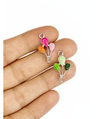 Pirinç Zirkon Mineli Balon Kolye Bileklik Ucu Charm Pembe 1 Adet