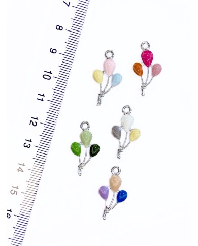 Pirinç Zirkon Mineli Balon Kolye Bileklik Ucu Charm Pembe Mavi Sarı 1 Adet