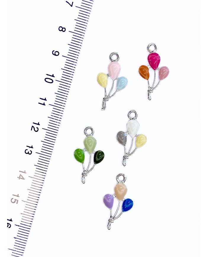 Pirinç Zirkon Mineli Balon Kolye Bileklik Ucu Charm Gri Beyaz Sarı 1 Adet