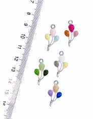 Pirinç Zirkon Mineli Balon Kolye Bileklik Ucu Charm Gri Beyaz Sarı 1 Adet