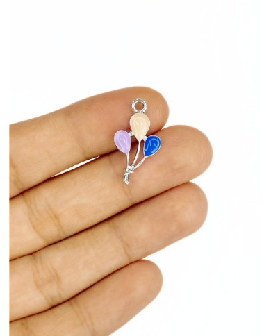 Pirinç Zirkon Mineli Balon Kolye Bileklik Ucu Charm Mor Pembe Mavi 1 Adet