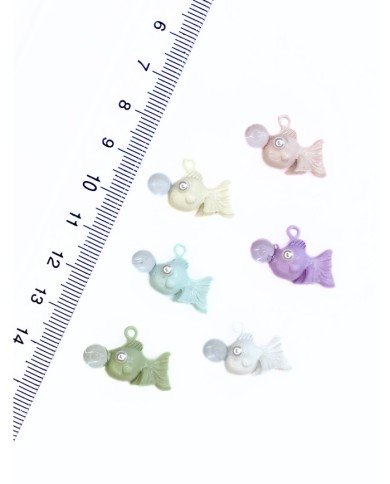 Pirinç Zirkon Mineli Balon Balığı Kolye Bileklik Ucu Charm Mor 1 Adet