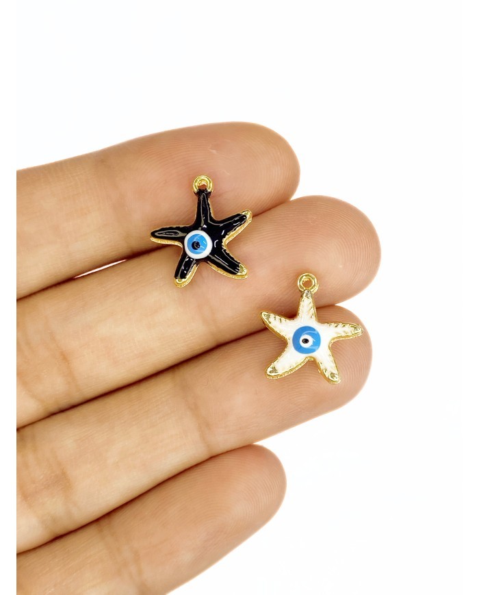 Pirinç Zirkon Mineli Deniz Yıldızı Kolye Bileklik Ucu Charm Beyaz 1 Adet