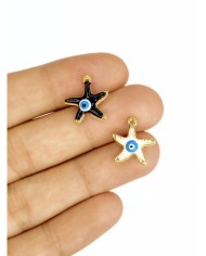 Pirinç Zirkon Mineli Deniz Yıldızı Kolye Bileklik Ucu Charm Beyaz 1 Adet