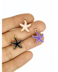 Pirinç Zirkon Mineli Deniz Yıldızı Kolye Bileklik Ucu Charm Pembe 1 Adet