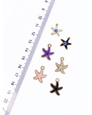 Pirinç Zirkon Mineli Deniz Yıldızı Kolye Bileklik Ucu Charm Pembe 1 Adet