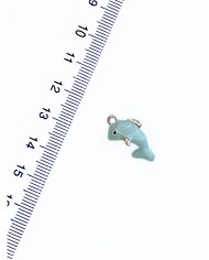 Pirinç Zirkon Mineli Yunus Balığı Kolye Bileklik Ucu Charm Mavi 1 Adet