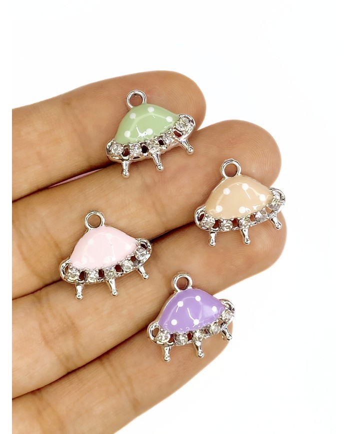 Pirinç Zirkon Taşlı Uzay Gemisi Kolye Bileklik Ucu Charm Yeşil 1 Adet