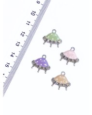 Pirinç Zirkon Taşlı Uzay Gemisi Kolye Bileklik Ucu Charm Yeşil 1 Adet