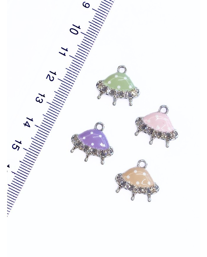 Pirinç Zirkon Taşlı Uzay Gemisi Kolye Bileklik Ucu Charm Pembe 1 Adet