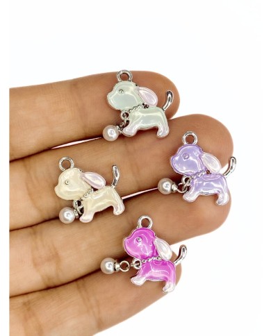 Pirinç Zirkon Mineli İncili Köpek Kolye Bileklik Ucu Charm Yeşil 1 Adet