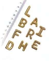 Zamak Lak Kaplama Geçme Balon Harf Kolye Bileklik Ucu Charm Altın 17x22mm 1 Adet