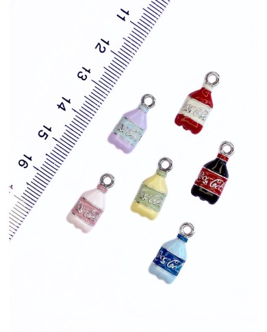 Pirinç Zirkon Mineli Şişe Kola Kolye Bileklik Ucu Charm Sarı 1 Adet