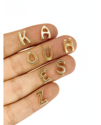 Lak Kaplama Geçme Balon Harf Kolye Bileklik Ucu Charm Altın 10x13mm 1 Adet