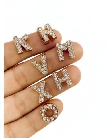 Rodyum Kaplama Geçme Zirkon Taşlı Harf Kolye Bileklik Ucu Charm Pembe 15x15mm 1 Adet