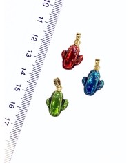 Pirinç Zirkon Mineli Kaktüs Kolye Bileklik Ucu Charm Kırmızı 1 Adet