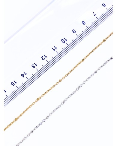 Çelik Zincir Sf 235 Boncuklu Kolye Bileklik Altın Renk 3x3mm - 1m