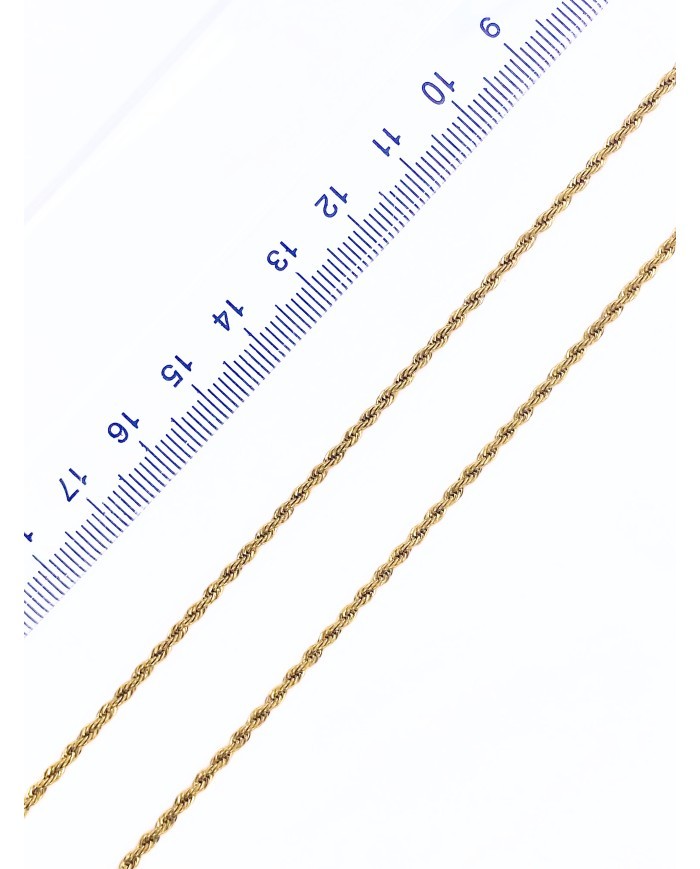 Çelik Burgu Zincir Kolye Bileklik Altın Renk 3x4mm - 1m