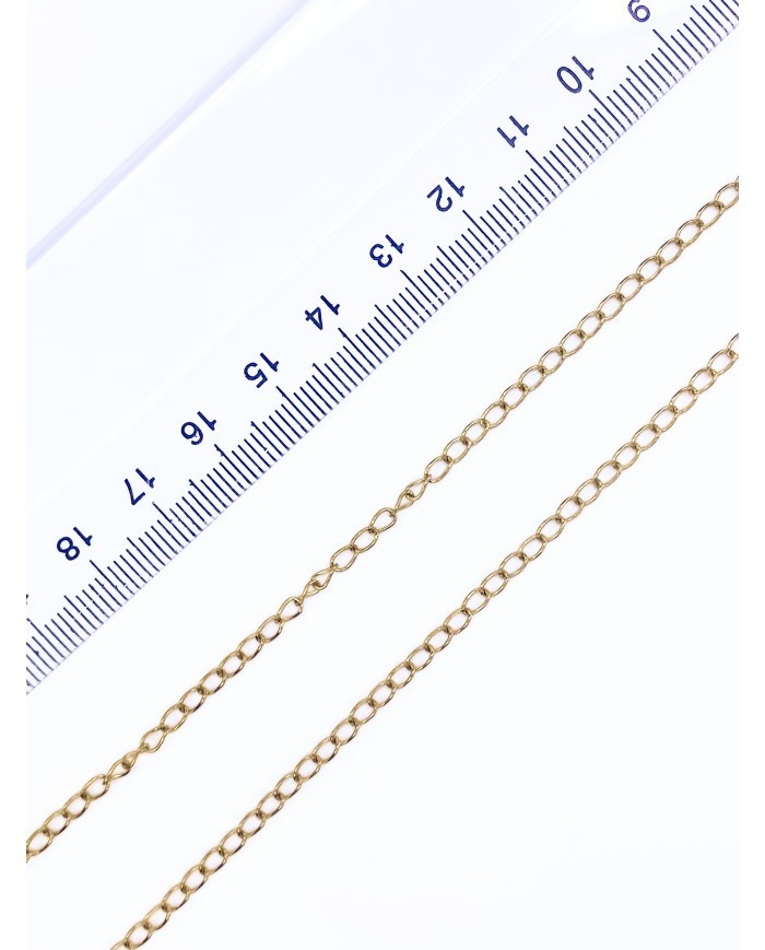 Çelik Uzatma Zinciri Kolye Bileklik Altın Renk 3x4mm - 1m