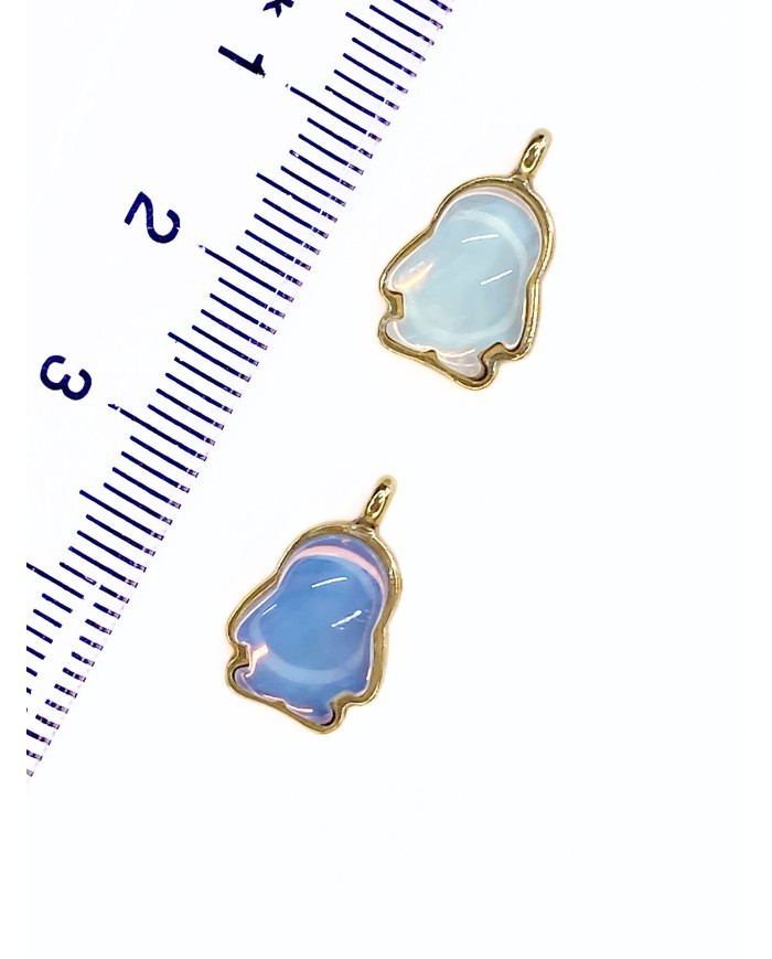 Pirinç Zirkon Taşlı Penguen Kolye Bileklik Ucu Charm Altın Mavi 1 Adet