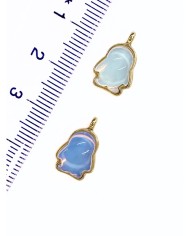 Pirinç Zirkon Taşlı Penguen Kolye Bileklik Ucu Charm Altın Mavi 1 Adet