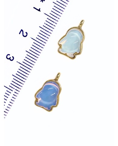 Pirinç Zirkon Taşlı Penguen Kolye Bileklik Ucu Charm Altın Şeffaf 1 Adet