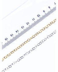 Çelik Geçmeli Yuvarlak Zincir Kolye Bileklik Altın Renk 4x4mm - 1m