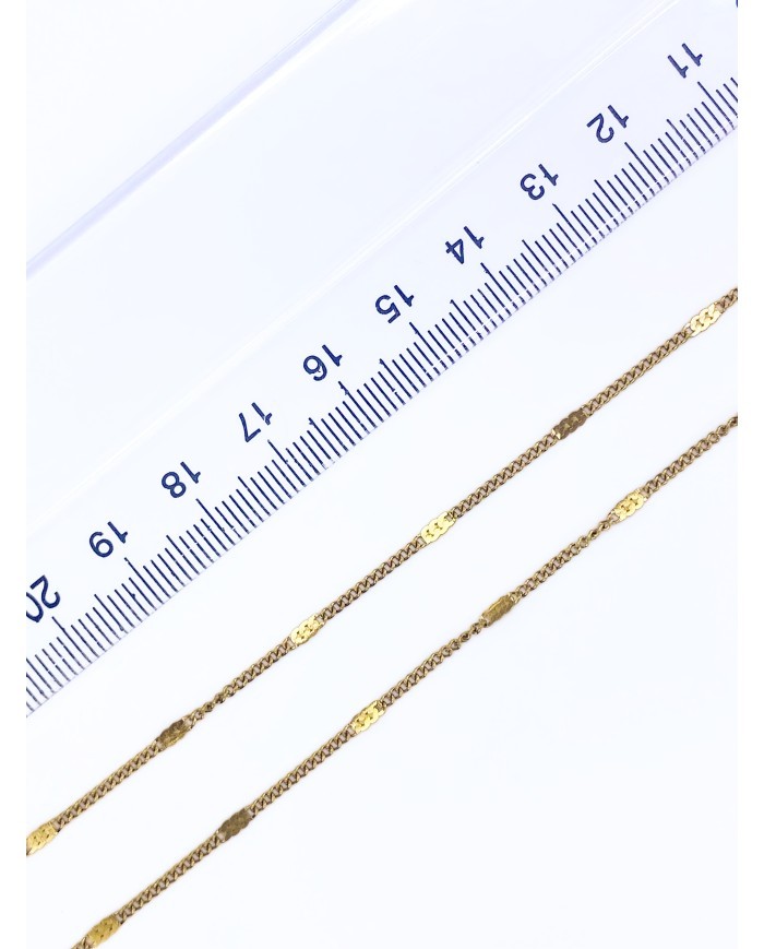 Çelik Ara Ezmeli Zincir Kolye Bileklik Altın Renk 2x3mm - 1m