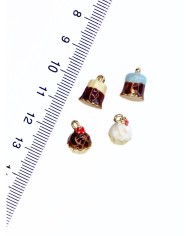 Pirinç Zirkon Mineli Kap Kek Kolye Bileklik Ucu Charm Mavi 1 Adet