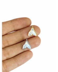 Pirinç Zirkon Taşlı Balık Kuyruğu Kolye Bileklik Ucu Charm Gümüş 1 Adet