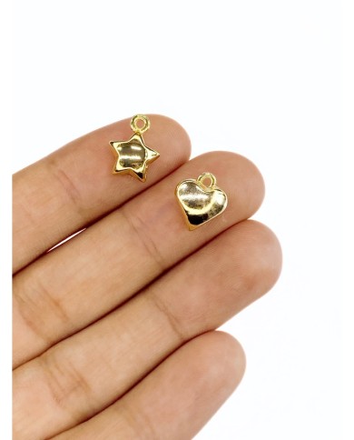 Pirinç Zirkon Mineli Yıldız Kolye Bileklik Ucu Charm Altın 1 Adet