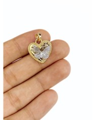 Pirinç Zirkon Mineli Kalp Kelebek Kolye Bileklik Ucu Charm 1 Adet