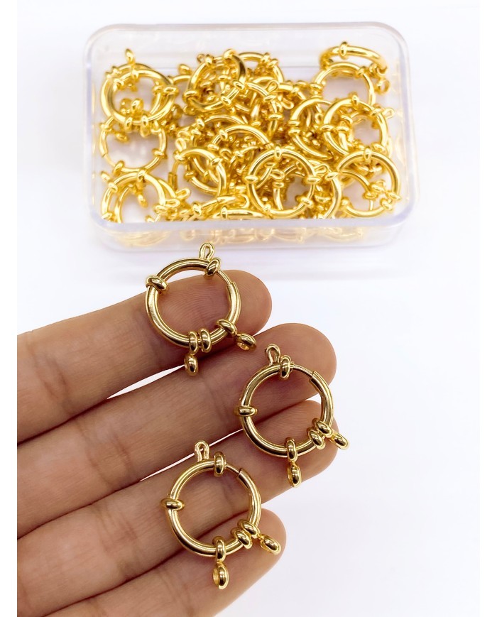 Çelik Gemici Klips Kilit Sarı 18x18mm - 1 Adet