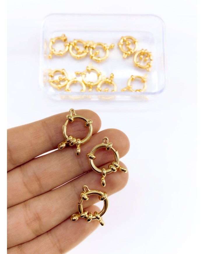 Çelik Gemici Klips Kilit Sarı 14x14mm - 1 Adet