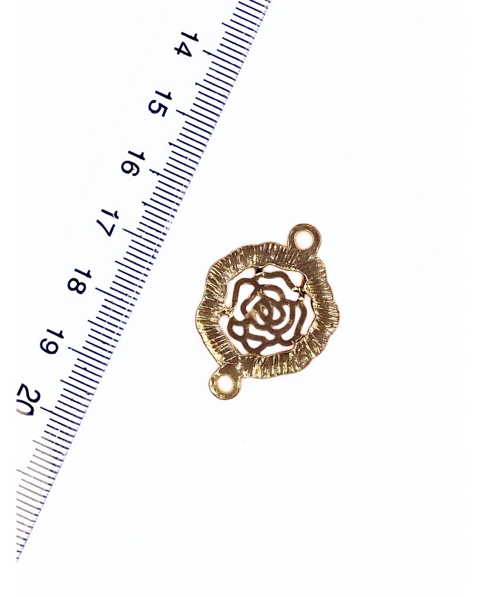 Pirinç Zirkon Mineli Gül Kolye Bileklik Ucu Charm 1 Adet