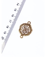 Pirinç Zirkon Mineli Gül Kolye Bileklik Ucu Charm 1 Adet