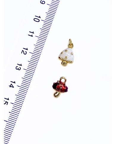 Pirinç Zirkon Mineli Mantar Kolye Bileklik Ucu Charm 1 Adet