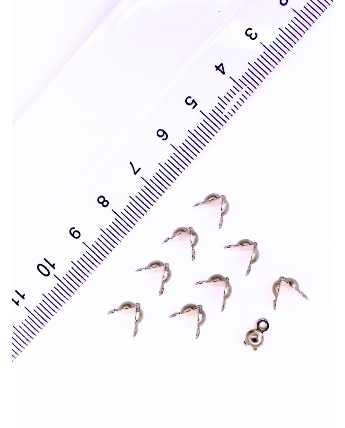 Çelik Midye Kapama Kolye Bileklik Nikel 4x8mm - 10 Adet