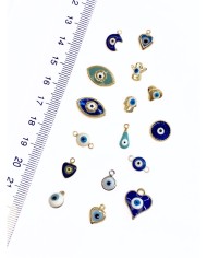 Pirinç Zirkon Mineli Hamsa Mineli Göz Kolye Bileklik Ucu Charm 1 Adet